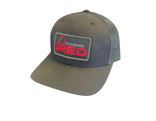 Black Chasing Red Patch hat
