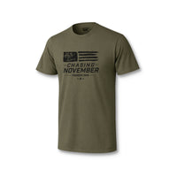 Chasing November Flag Tee - Military Green